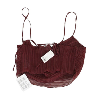 Maroon Solid Cropped Camisole