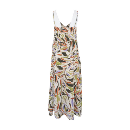 Beige Abstract Midi Dress