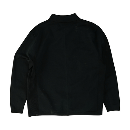 Black Solid Long Sleeve Polo