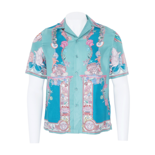 Coral Theater Silk Twill Camp Shirt
