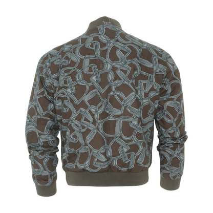 Chain-Printed Reversible Bomber Jacket