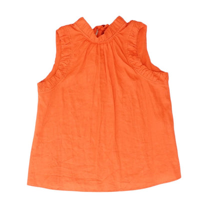 Orange Solid Sleeveless Blouse