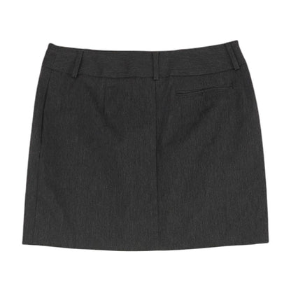 Gray Solid Mini Skirt