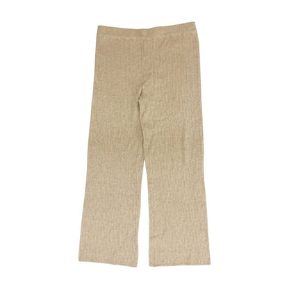 Beige Solid Pants