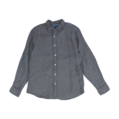 Brown Solid Long Sleeve Button Down