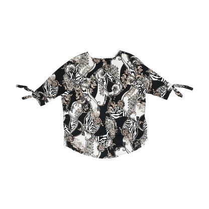 Black Graphic Blouse