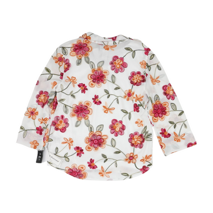 White Floral Blouse