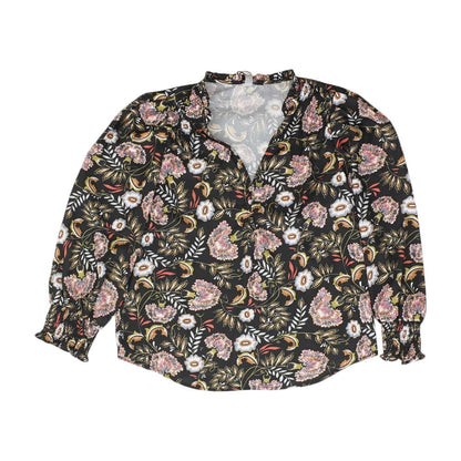 Black Floral Long Sleeve Blouse