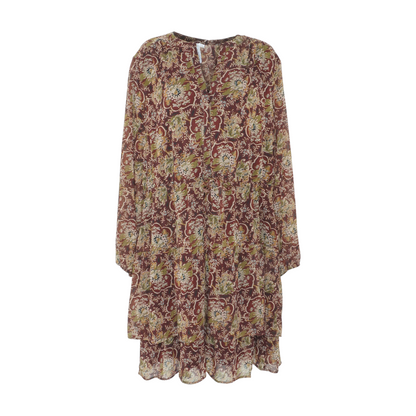 Maroon Plus Floral Mini Dress