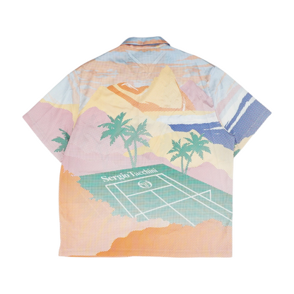Multi Abstract Short Sleeve Button Down