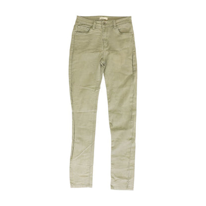 Green Solid High Rise Skinny Leg Jeans