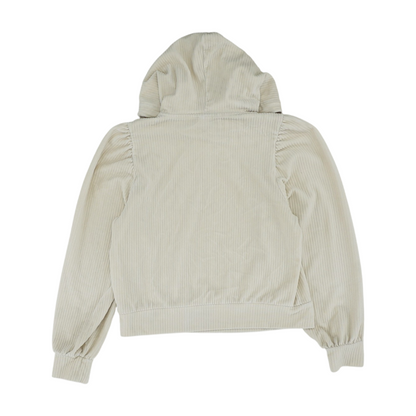 Beige Solid Hoodie Pullover