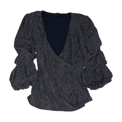 Navy Solid 3/4 Sleeve Blouse