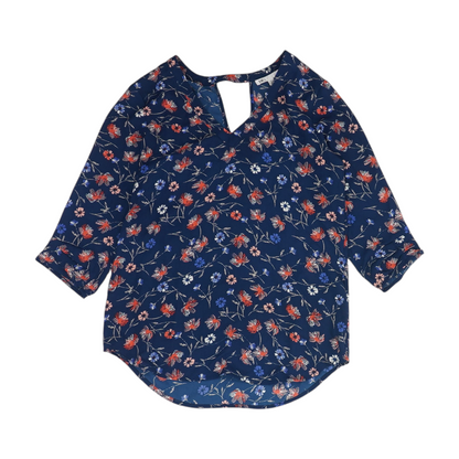 Navy Floral Blouse