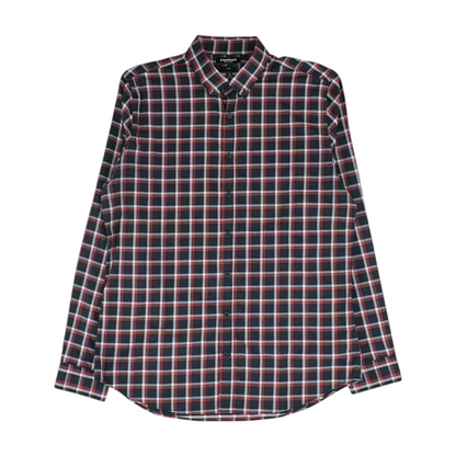 Black Plaid Long Sleeve Button Down