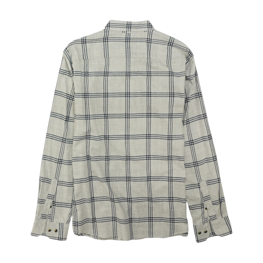 Gray Plaid Long Sleeve Button Down