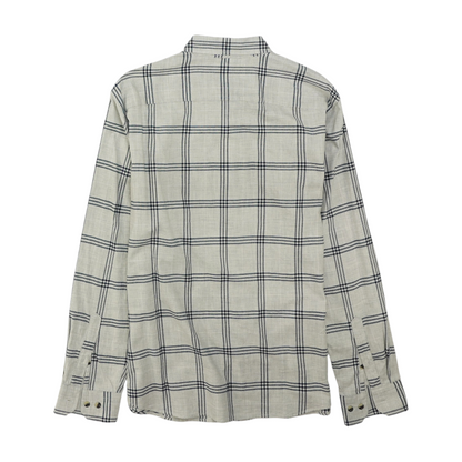 Gray Plaid Long Sleeve Button Down