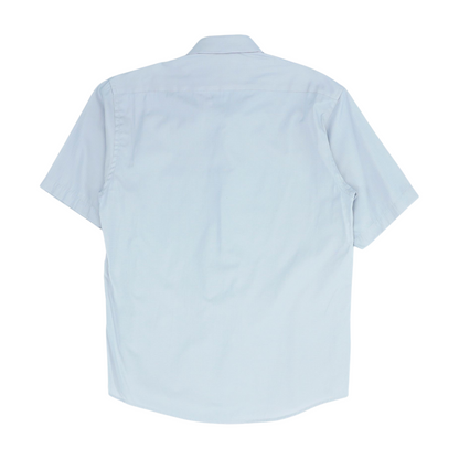 Gray Solid Short Sleeve Button Down