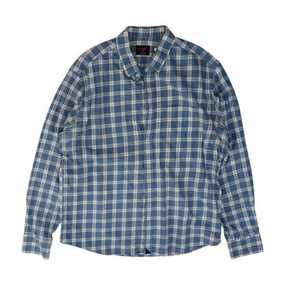 Blue Plaid Long Sleeve Button Down
