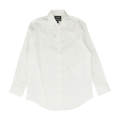 White Solid Long Sleeve Button Down