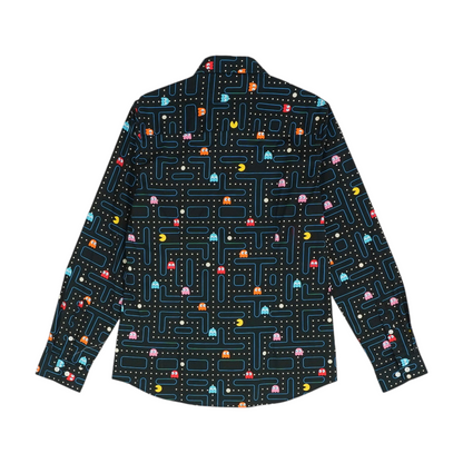 Black Graphic Long Sleeve Button Down