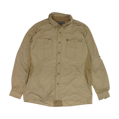Khaki Solid Long Sleeve Button Down