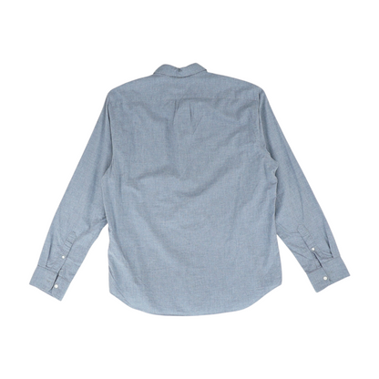 Gray Solid Long Sleeve Button Down
