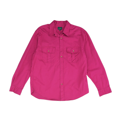 Pink Solid Long Sleeve Button Down
