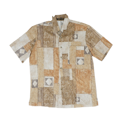 Tan Check Short Sleeve Button Down