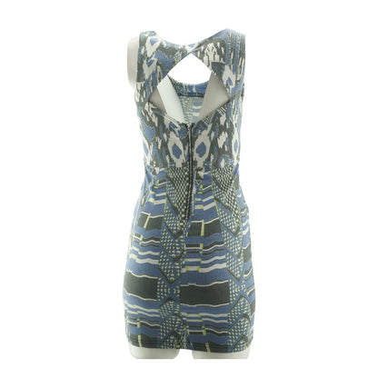 Blue Graphic Mini Dress