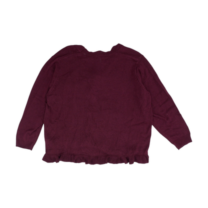 Burgundy Plus Cardigan Sweater