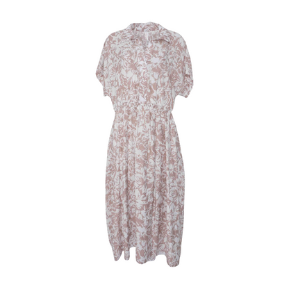 Tan Floral Maxi Dress
