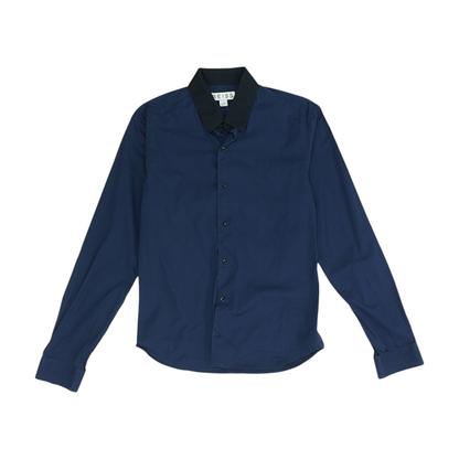 Navy Solid Long Sleeve Button Down