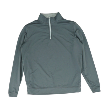 Gray Solid 1/4 Zip Pullover