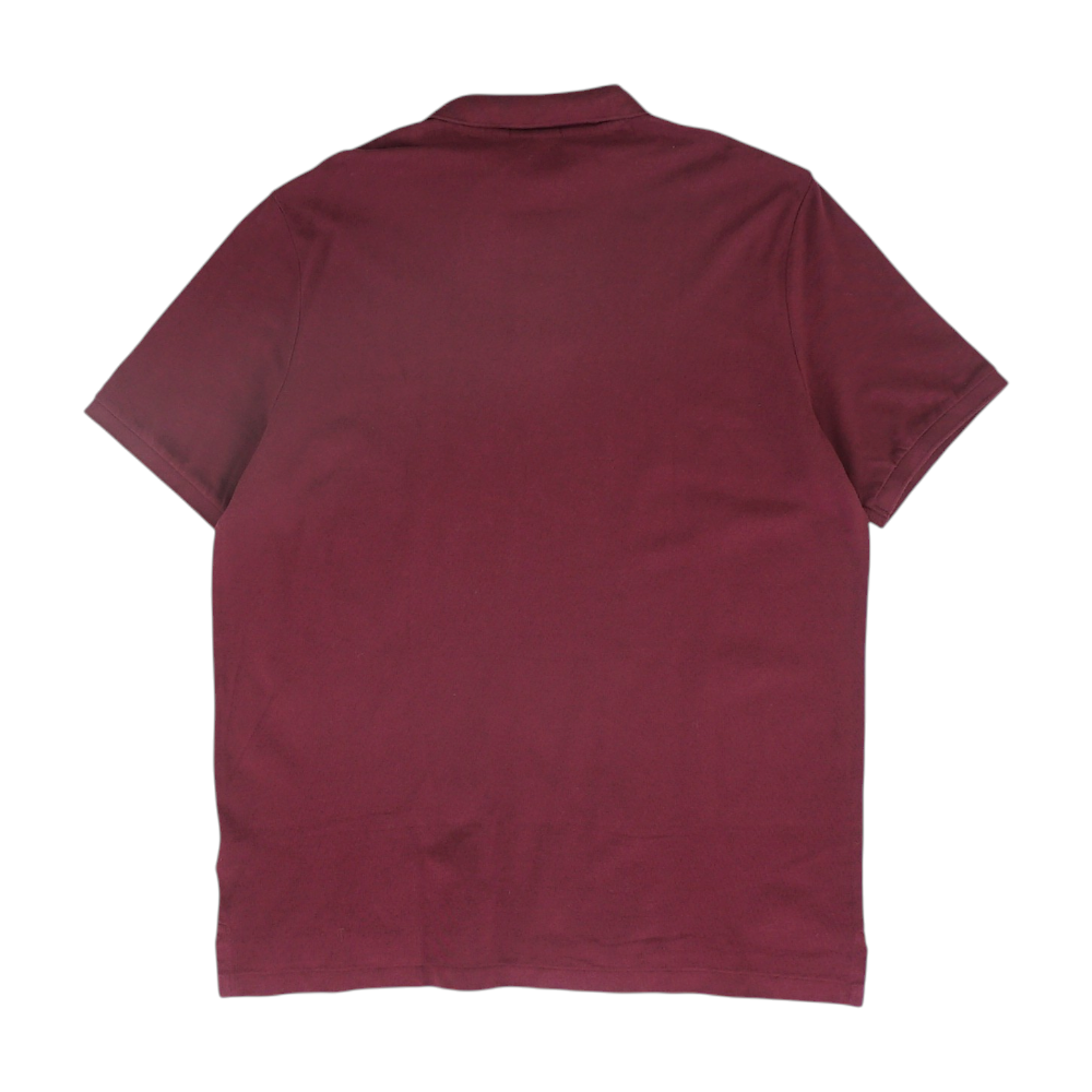 Maroon Solid Short Sleeve Polo
