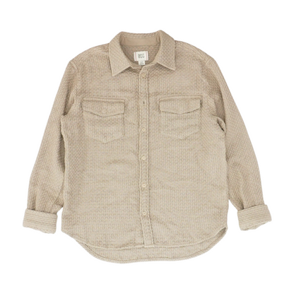 Brown Solid Long Sleeve Button Down