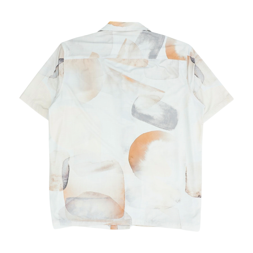 Gray Abstract Short Sleeve Button Down