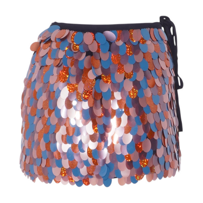 Gabrina Sequin Embellished Wrap Miniskirt