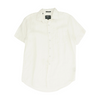 White Solid Short Sleeve Button Down