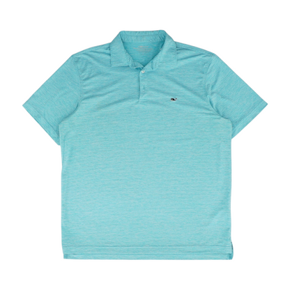 Turquoise Striped Short Sleeve Polo