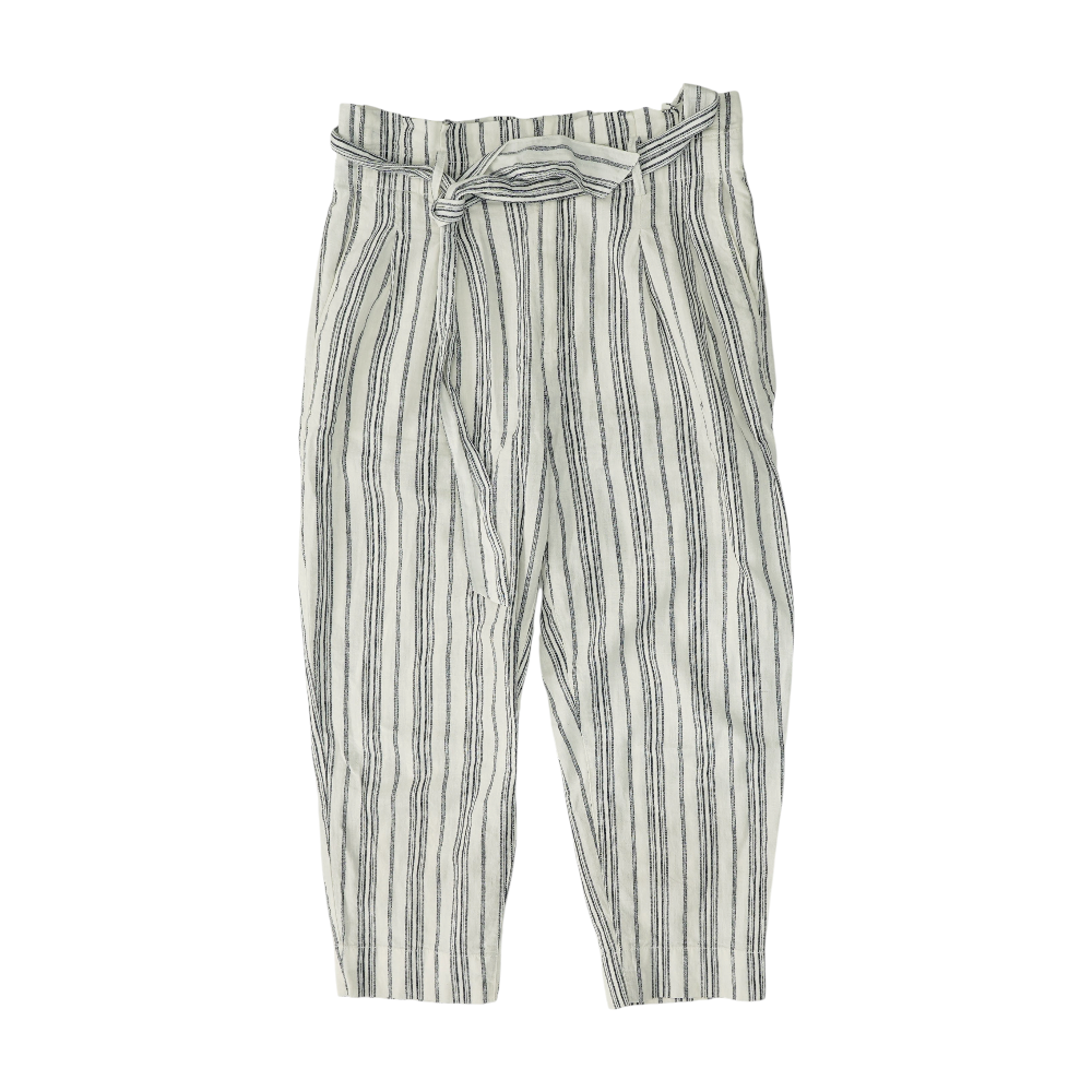 White Striped Straight Pants
