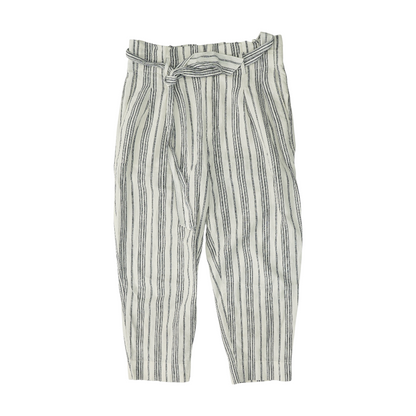 White Striped Straight Pants