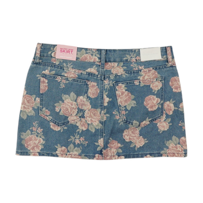Blue Floral Mini Skirt