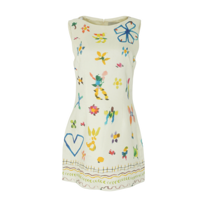Yellow Graphic Mini Dress