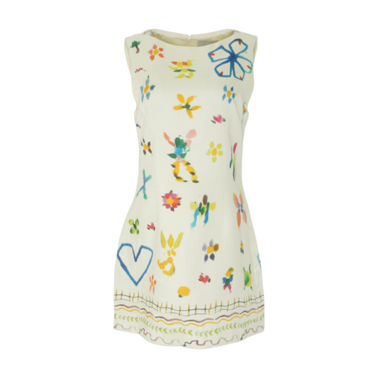 Yellow Graphic Mini Dress
