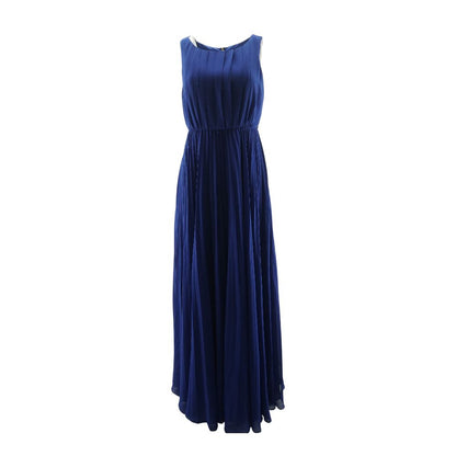 Blue Solid Maxi Dress