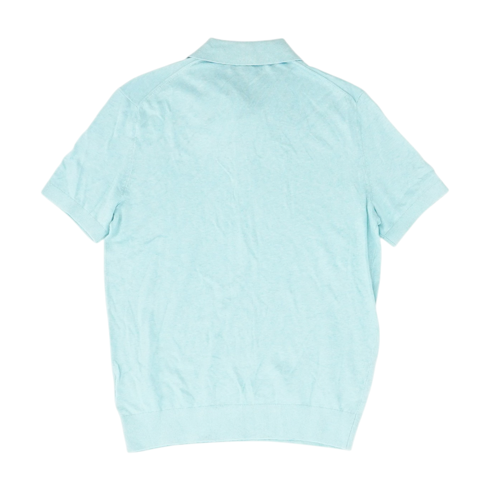 Blue Solid Short Sleeve Polo
