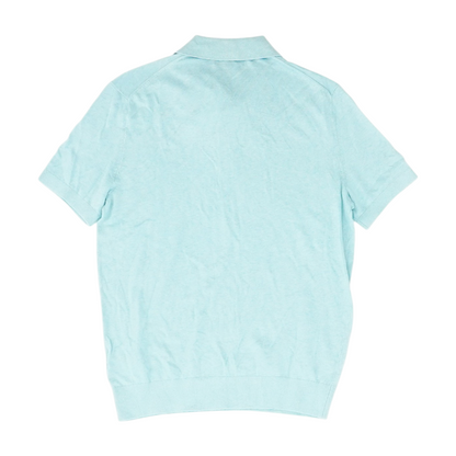 Blue Solid Short Sleeve Polo