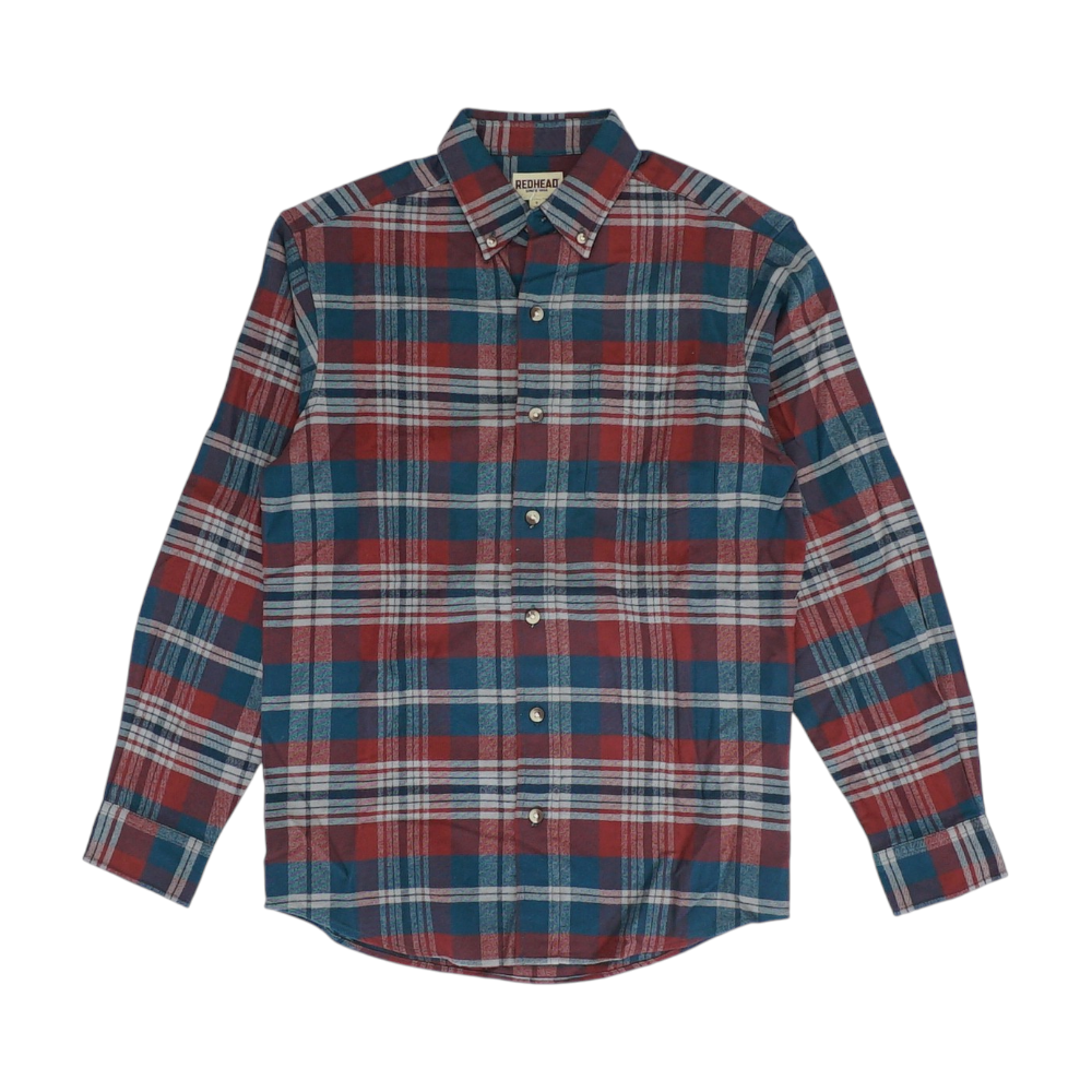 Teal Plaid Flannel Button Down