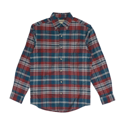 Teal Plaid Flannel Button Down
